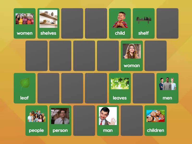 Our world Unit 6 Grammar 2 - Plurals - Matching pairs