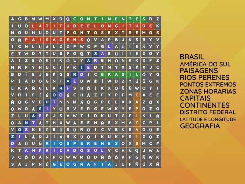 Caça palavras de Geografia - Wordsearch