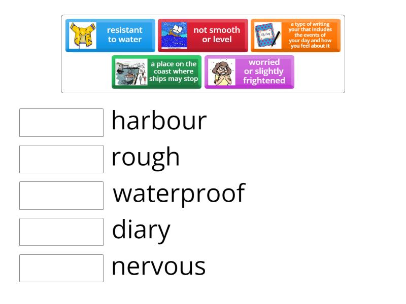 Keeping a diary vocabulary - Match up