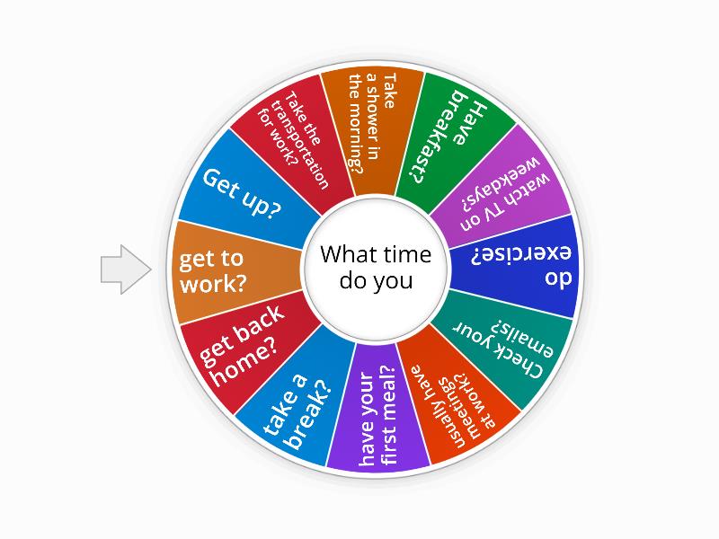 Daily routine. Think in English - Rueda aleatoria