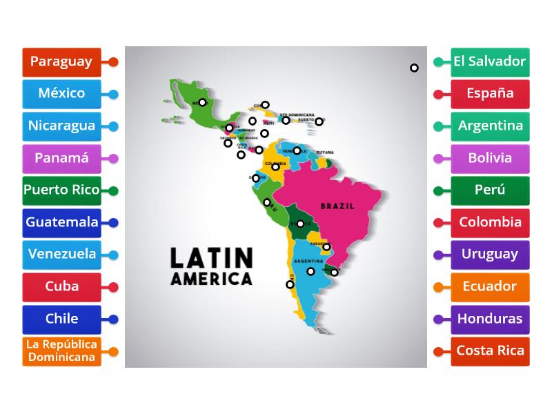 Los Paises Hispanos Diagrama Con Etiquetas 0742