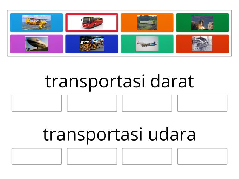 mengelompokkan alat transportasi darat dan udara - Group sort