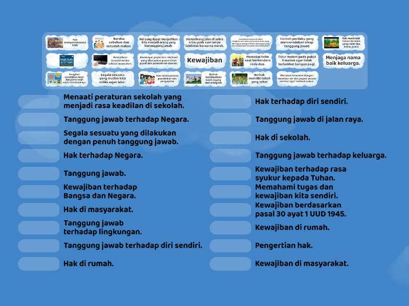 LKPD PPKn (Hak, Kewajiban, Dan Tanggung Jawab) - Permainan Pencocokan