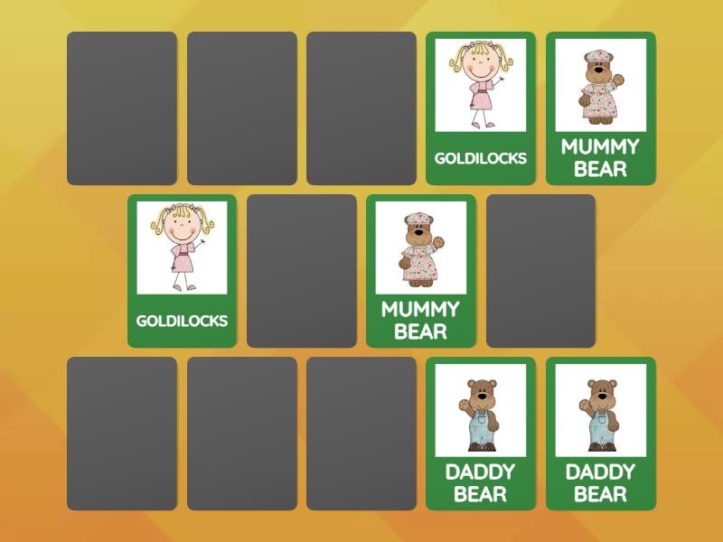 VOCAB_Goldilocks and the Three Bears - Matching pairs