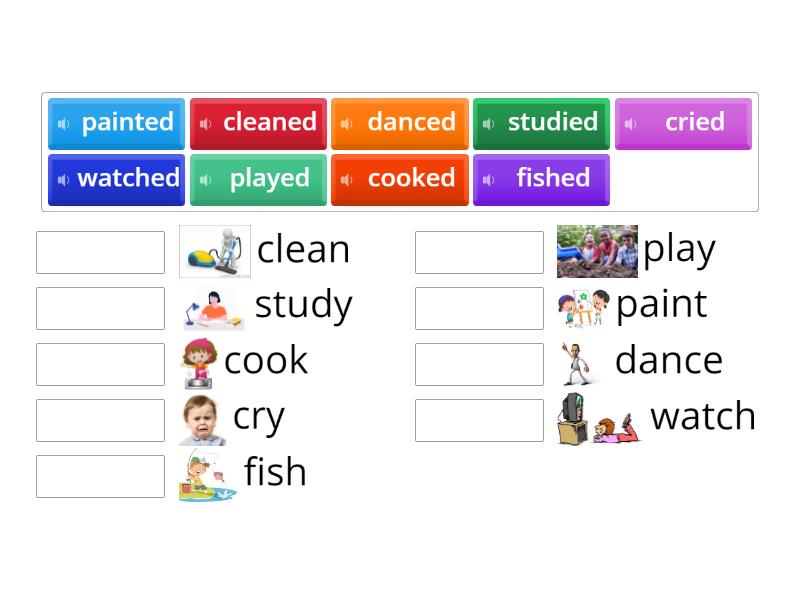 Regular past tense (Everyday verbs P28) - Match up