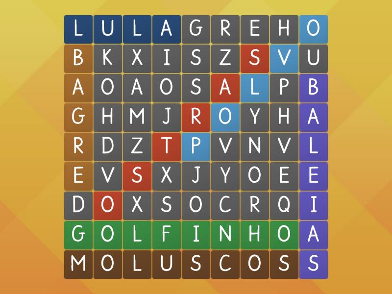 Caça-palavras sobre animais marinhos - Wordsearch