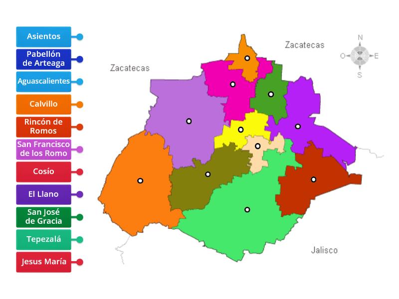 Los Municipios de Aguascalientes - Labelled diagram