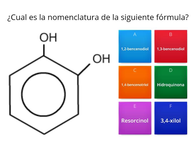 NOMENCLATURA DE FENOLES - Cuestionario