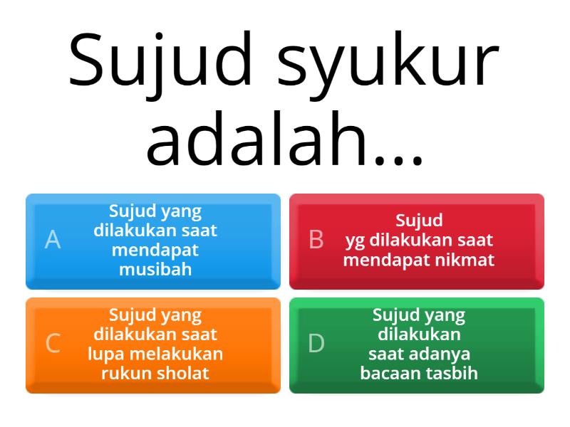 SOAL MATERI SUJUD - Quiz