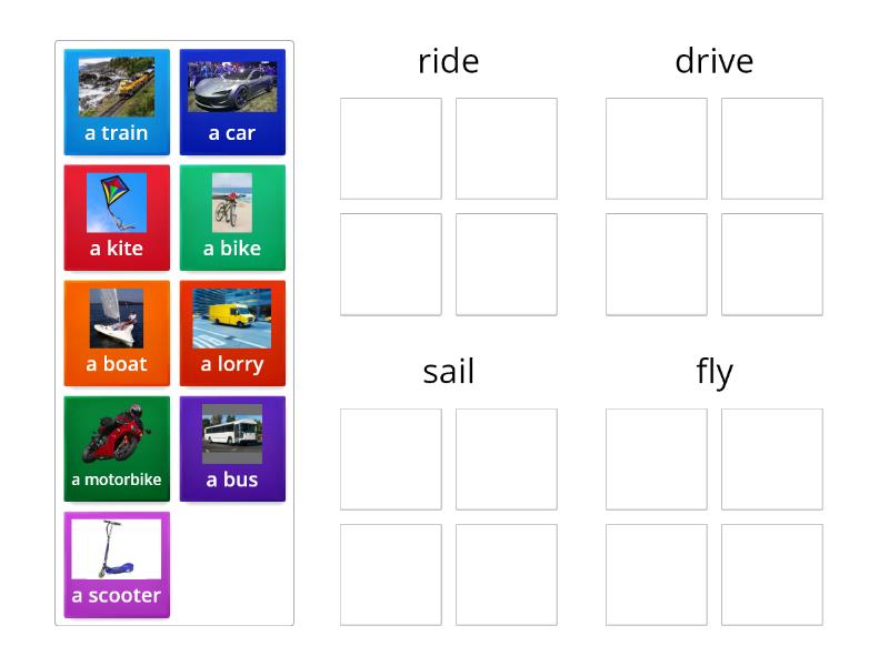 drive ride sail fly - Group sort