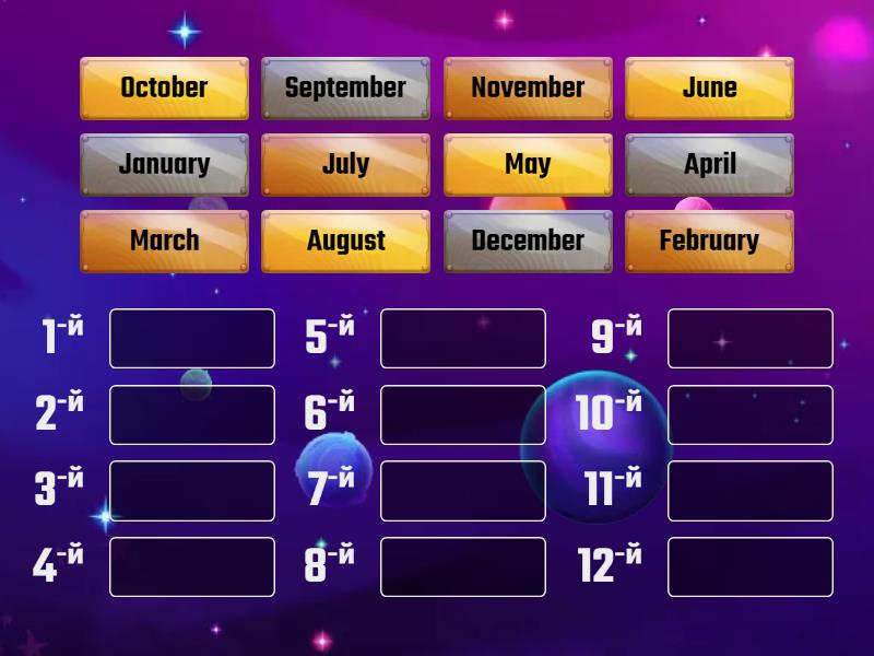 Months rank order