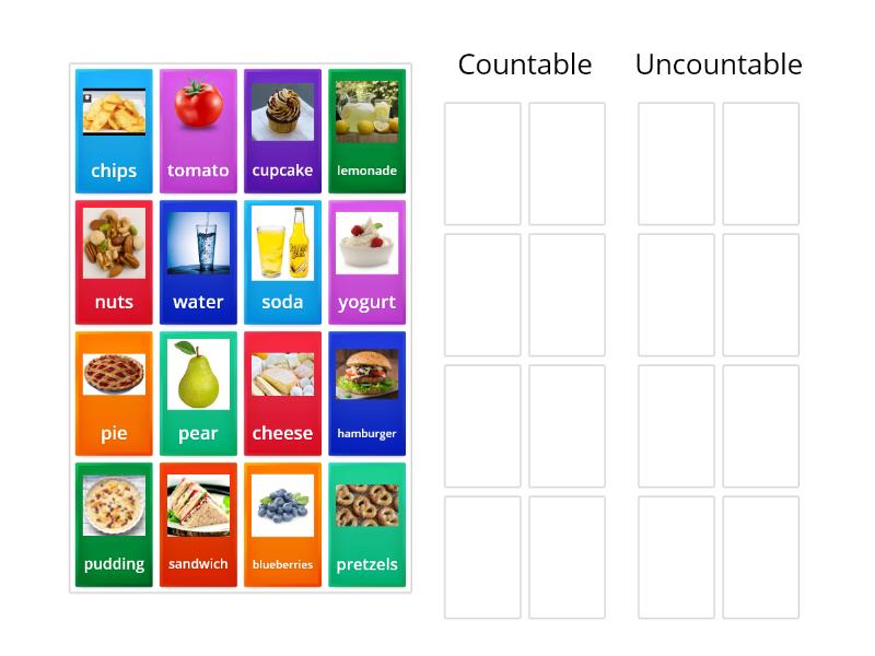 Countable and uncoutable nouns - Group sort