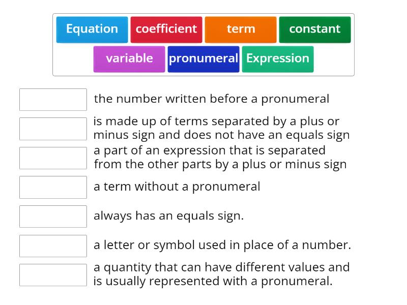 algebra 2 words that start with t