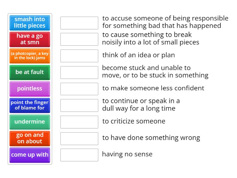 Pre teach vocab match up