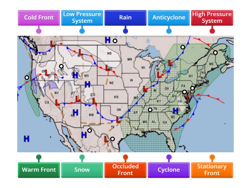 Label the Weather Map - Labelled diagram