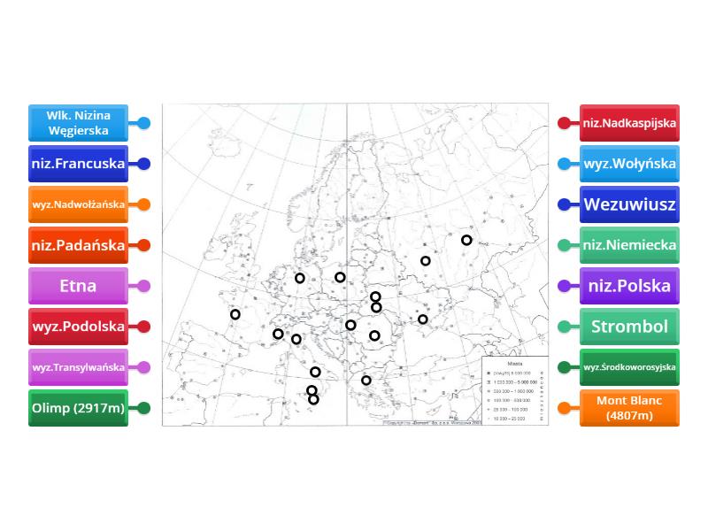 Sprawdzian Geografia Klasa 5 Wyżyny Niziny Góry wyzyny niziny i inne - Labelled diagram