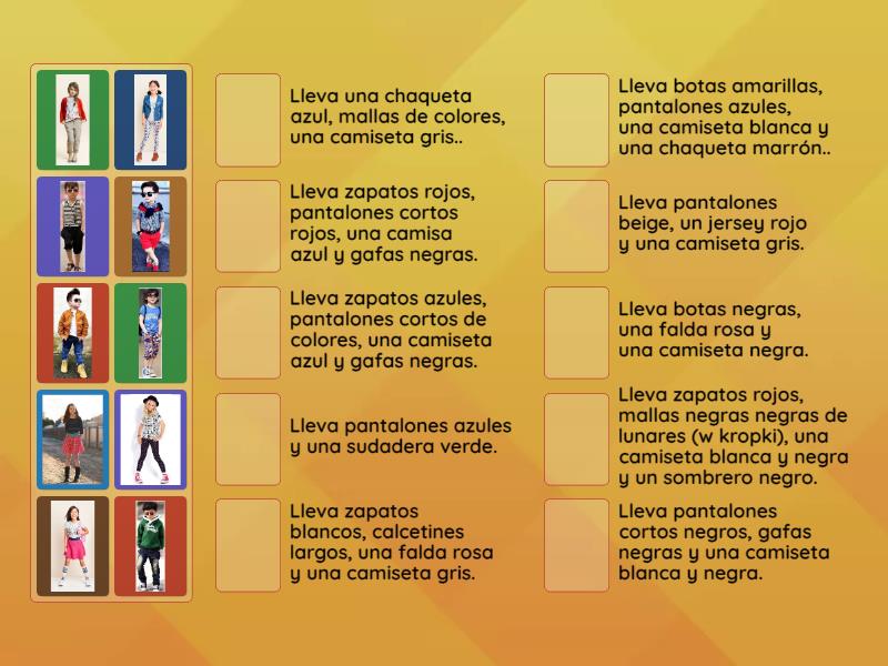 ¿Qué ropa lleva? - Match up