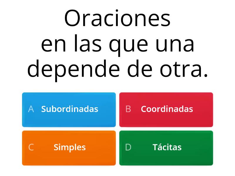 Teoría De Las Oraciones Subordinadas - Cuestionario