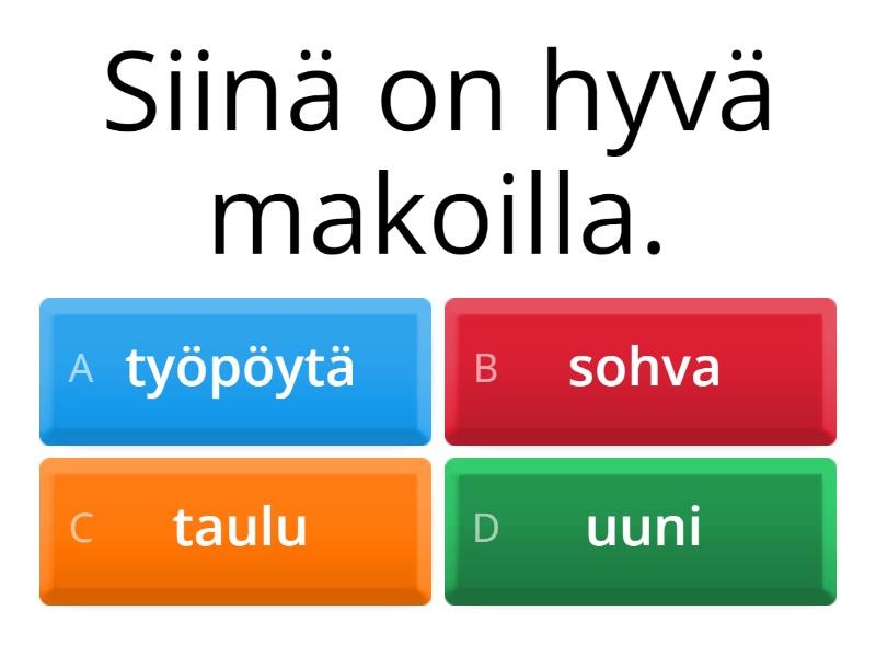 Huonekalut - Quiz