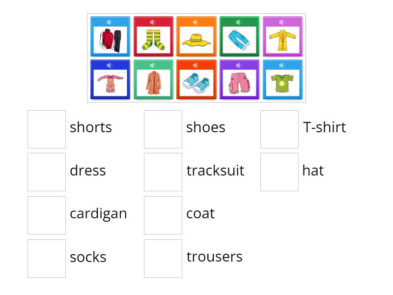 Family and Friends 1 Unit 7 Vocabulary Clothes - Match up