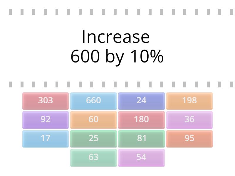 Percentage change - Find the match