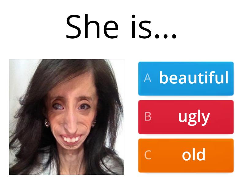 Happy sad beautiful ugly. Old Quiz.