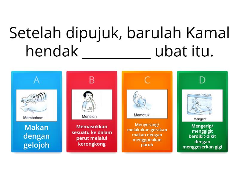 Aktiviti 8 : KSSR Tatabahasa - Kata Kerja Hampir Sama Maksud - Quiz