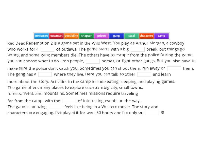 Why RDR2 is a great game - Complete the sentence