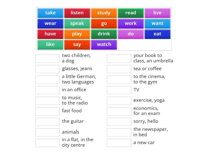 Verb phrases - Match up