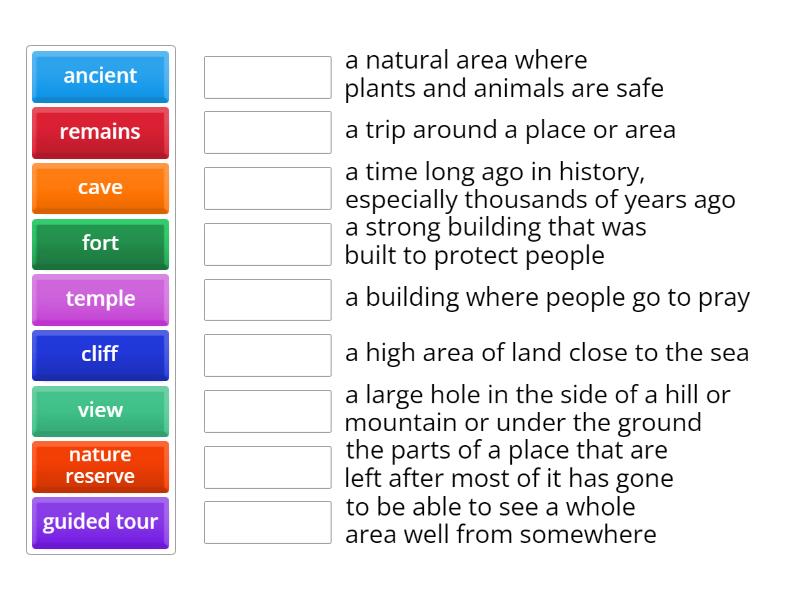 Unit 3A Vocabulary - Match up