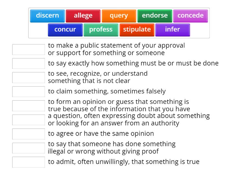 Definitions - Match up