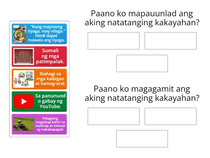 Anong Gagawin sa Natatanging Kakayahan mo? - Group sort