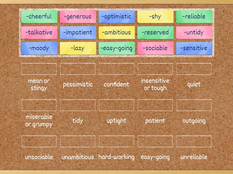 UNIT 1 (Intermediate) Antonyms - Une las parejas