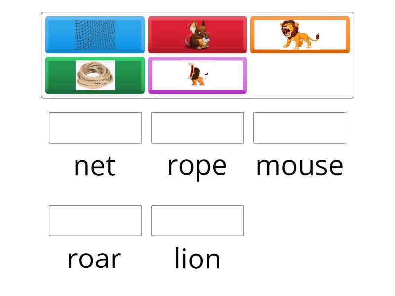 vocabulary the lion and the mouse - Match up