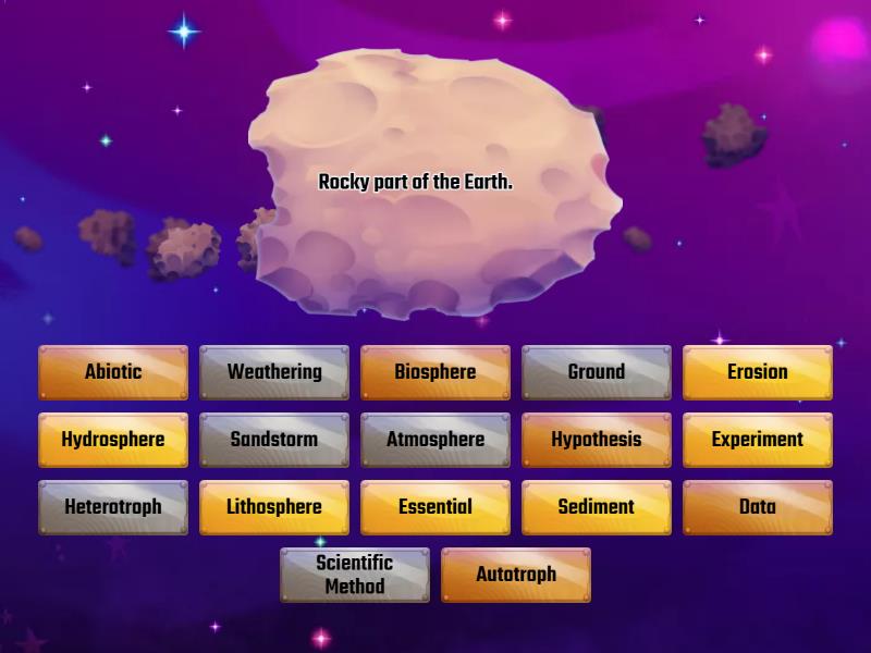 4 vocabulary words 6th grade find the match