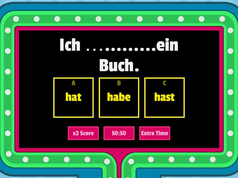 Konjugation Verb Haben Have Gameshow Quiz