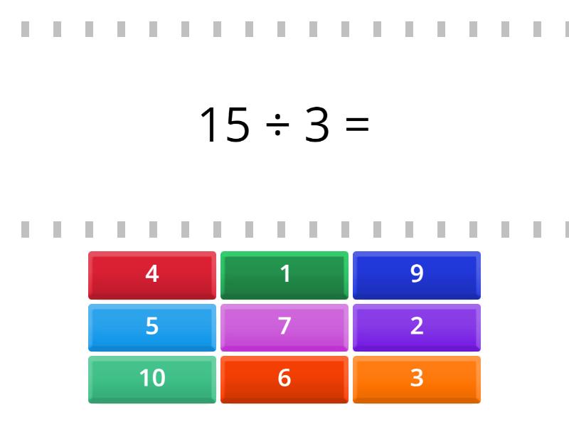 Use Multiplication to Divide with 2, 3, 4, and 5 - Find the match