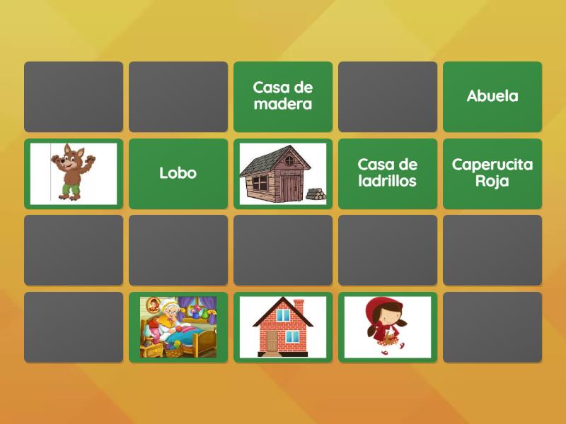 MEMOTEST CUENTOS CON LOBOS 3° - Matching pairs