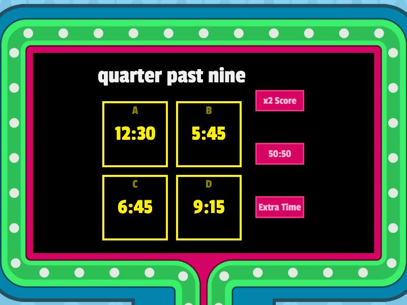 Telling the time - Gameshow quiz