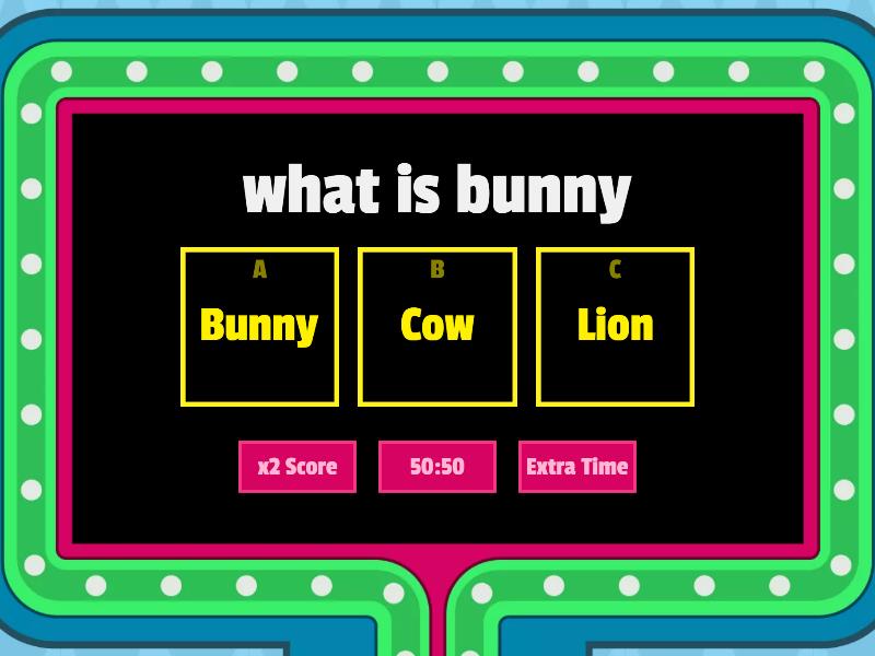 Rabbit Bunny Wordwall - Gameshow quiz