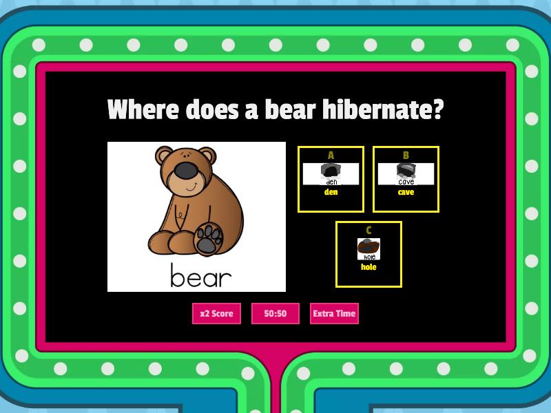 Animals that hibernate gameshow quiz
