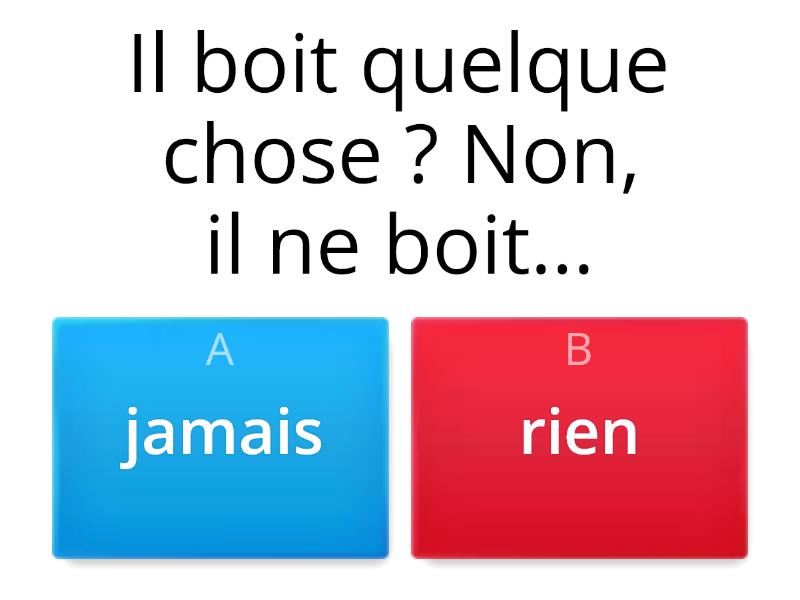 Négation Complexe (rien, Jamais, Plus) - Quiz