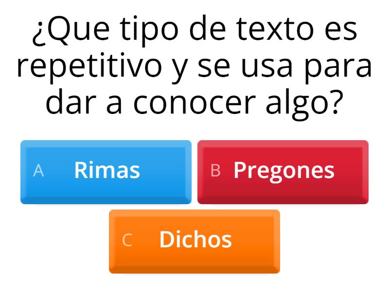 Refranes, Dichos Y Pregones. - Quiz