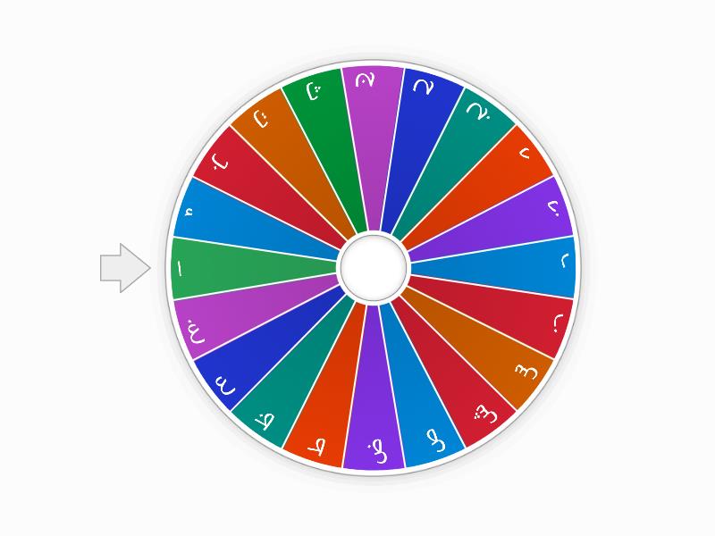 أحرف الهجاء من ء حنى ال غ - Spin the wheel
