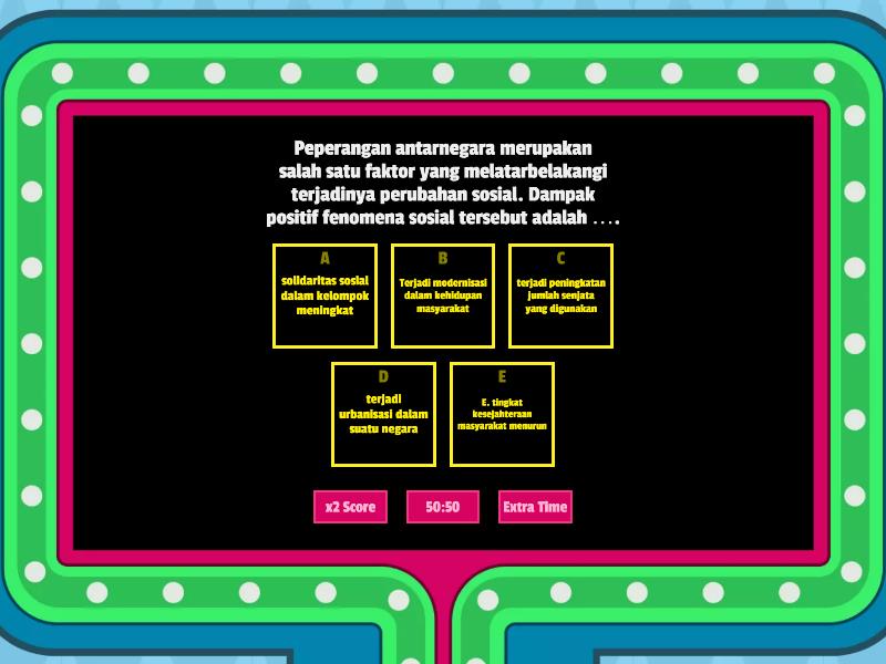 Perubahan Sosial Dan Globalisasi - Gameshow Quiz