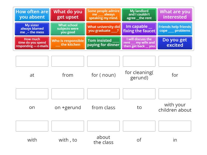 Preposition - Match up