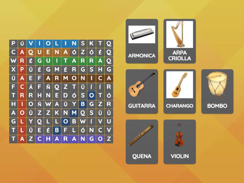 Sopa De Letras Instrumentos Wordsearch