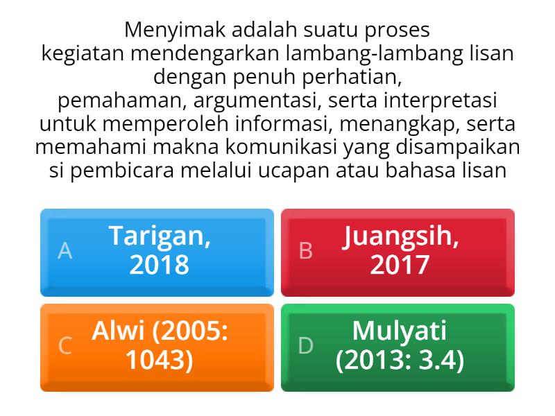 Soal Latihan Materi Menyimak - Quiz