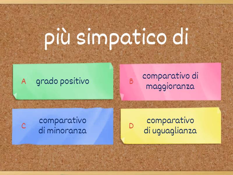 Aggettivi Qualificativi-grado Comparativo. - Quiz