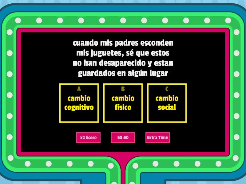 Cambios En El Desarrollo Humano - Gameshow Quiz